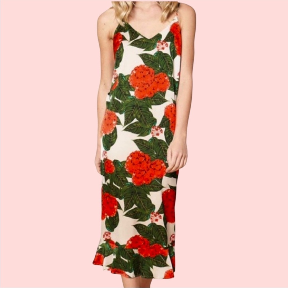 NWT Sugar + Lips Floral Hydrangea Slip Dress Oversized Small - Picture 2 of 9